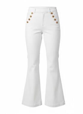 Anna & Ava Women White Sailor-Style Flare Jeans Size XL-NWT MSRP S78